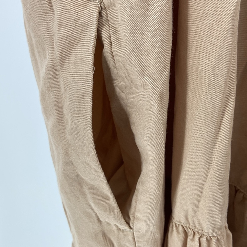 The Drop beige tiered flouncy ruffle hem maxi sun dress neutral spring summer - Picture 7 of 16